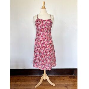 Vintage 90s Y2K Express Sleeveless Red Paisley Midi Dress